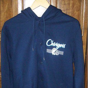 "Host Pick" Men NWT Large NFL Team Apparel L.A. Chargers Button Down Hoodie